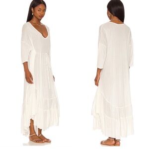 NWT Free People Cotton Sun Seeker Ivory Maxi Dress XS